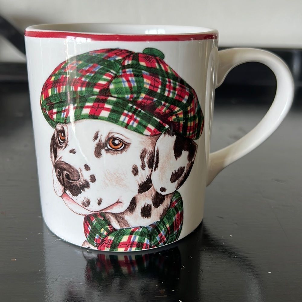 Williams Sonoma Winter Dog Dalmatian Replacement Coffee Mug Tea Cup 8 oz
